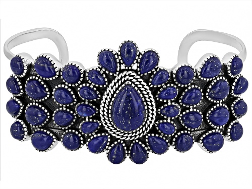 Pre-Owned Southwest Style by JTV™ Lapis Lazuli Sterling Silver Cuff Bracelet