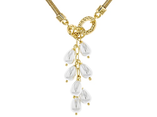 Pre-Owned Off Park® Collection Pearl Simulant Gold Tone Drop Necklace - Size 18