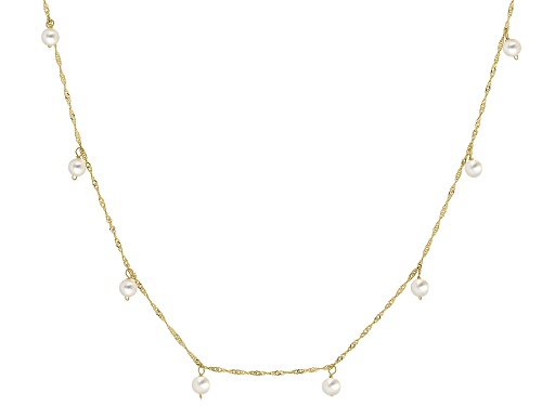 Pre-Owned 2.5mm White Cultured Freshwater Pearl 14k Yellow Gold 18 Inch Necklace - Size 18