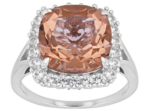 Pre-Owned 6.56ct Color Change Zandrite(R) with 0.94ctw Lab Sapphire Rhodium Over Sterling Silver Rin - Size 8