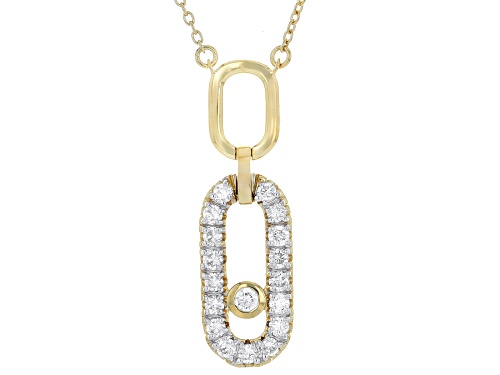 Pre-Owned Prazana® Lab-Grown Diamonds 0.75ctw White Diamond 18K Yellow Gold Over Silver Necklace, G- - Size 18