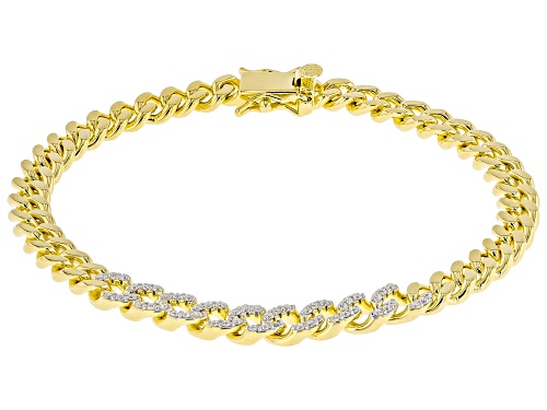 Pre-Owned MOISSANITE FIRE® 0.54CTW DEW 14K YELLOW GOLD OVER SILVER BRACELET - Size 8