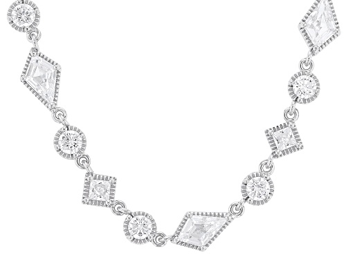 Pre-Owned Bella Luce® 19.56ctw White Diamond Simulant Rhodium Over Sterling Silver Multi-Shape Tenni - Size 17