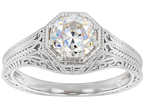 Pre-Owned 1.87ct Old European Cut Strontium Titanate Rhodium Over Sterling Silver Ring - Size 10