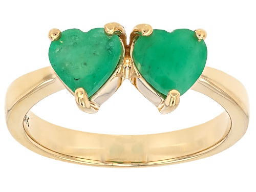 Pre-Owned 1.18ctw Emerald 10K Yellow Gold Ring - Size 7