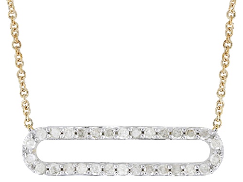 Pre-Owned 0.33ctw Round White Diamond 10k Yellow Gold Bar Necklace - Size 18