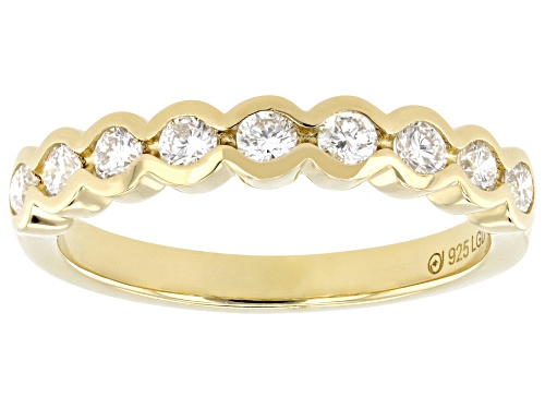 Pre-Owned Prazana® Lab-Grown Diamonds 0.45ctw White Diamond 18K Yellow Gold Over Silver Band Ring, G - Size 7