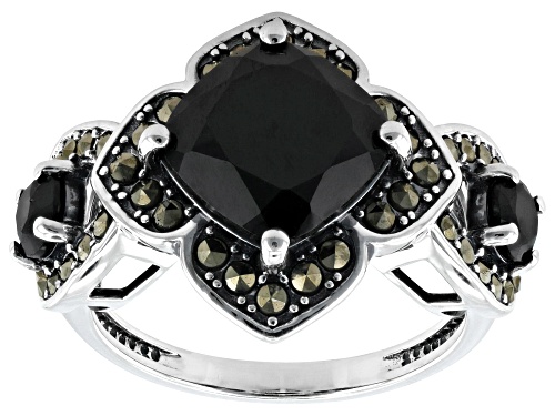 Pre-Owned 3.85ct Spinel with 0.54ct Marcasite Sterling Silver Ring - Size 9