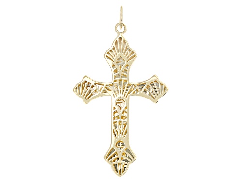 Pre-Owned Stefano Oro® 14k Yellow Gold Cross Ricami Pendant