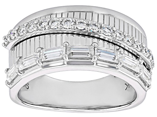 Pre-Owned MOISSANITE FIRE® 1.08CTW DEW BAGUETTE AND ROUND PLATINEVE® RING - Size 9