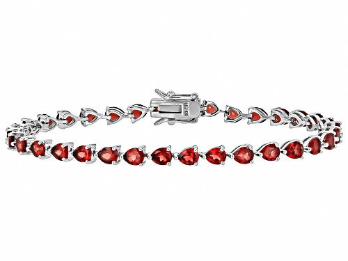 Pre-Owned 8.93ctw Pear Shape Vermelho Garnet™ Rhodium Over Sterling Silver Tennis Bracelet - Size 8