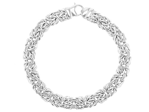 Pre-Owned Sterling Silver 8mm Polished Byzantine Bracelet - Size 7.25