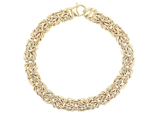 Pre-Owned 18k Yellow Gold Over Sterling Silver 8mm Polished Byzantine Bracelet - Size 7.25