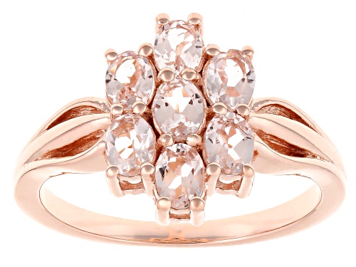 Pre-Owned 0.89ctw Peach Morganite 18k Rose Gold Over Sterling Silver Ring - Size 9