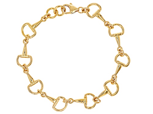Pre-Owned Moda Al Massimo® 18k Yellow Gold Over Bronze Bracelet. Made in Italy. - Size 8
