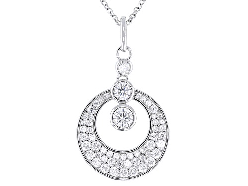 Pre-Owned MOISSANITE FIRE® 1.20CTW DEW ROUND BRILLIANT PLATINEVE® PENDANT AND CHAIN