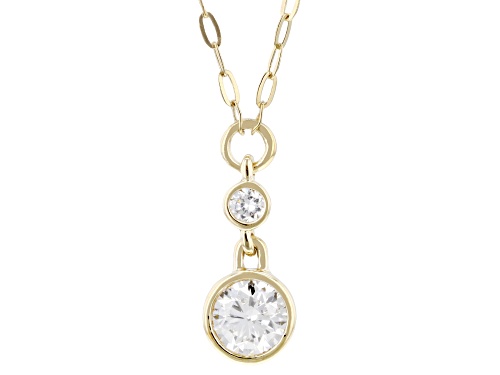 Pre-Owned Prazana® Lab-Grown Diamonds 1.00ctw Round Diamond 14K Yellow Gold Over Silver Necklace F-G - Size 18