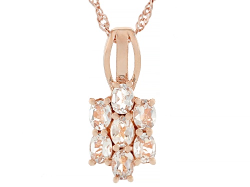 Pre-Owned 0.89ctw Peach Morganite Pendant With 18k Rose Gold Over Sterling Silver Pendant With Chain