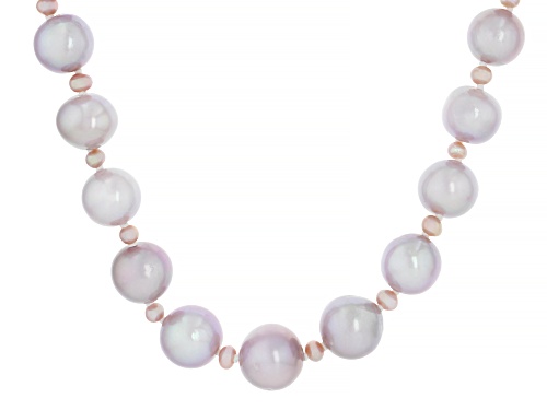 Pre-Owned Genusis™ 3-10mm Lavender Cultured Freshwater Pearl Rhodium Over Sterling Silver 18 Inch St - Size 18