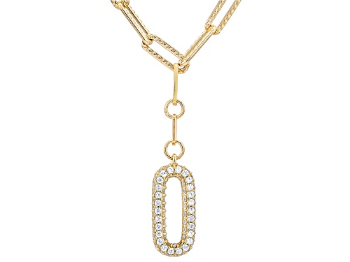 Pre-Owned Bella Luce® 0.46ctw White Diamond Simulant Eterno™ Yellow Paperclip Y-Necklace - Size 18