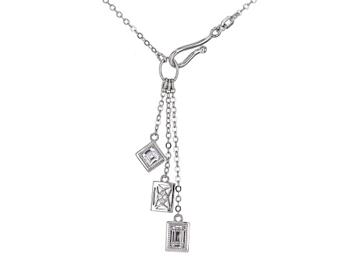 Pre-Owned Bella Luce® 1.44ctw White Diamond Simulant Rhodium Over Sterling Silver Necklace(0.87ctw D - Size 18