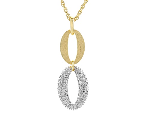Pre-Owned Emulous™ Round White Diamond Accent 14k Yellow Gold Over Brass Dangle Pendant With Rope Ch