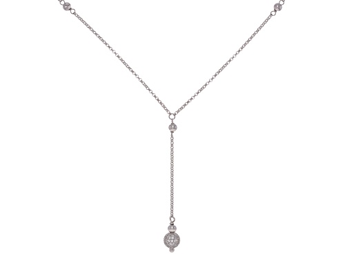 Pre-Owned Bella Luce® 1.07ctw White Diamond Simulant Rhodium Over Sterling Silver Necklace - Size 18