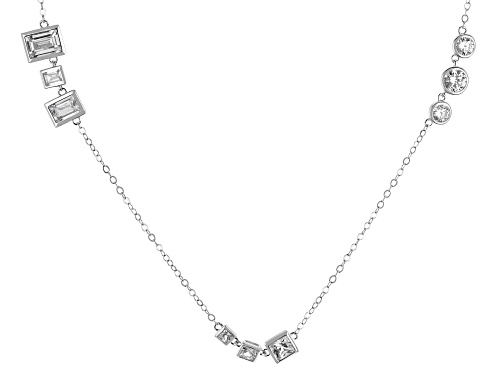 Pre-Owned Bella Luce® 11.34ctw White Diamond Simulant Rhodium Over Sterling Silver Necklace - Size 24