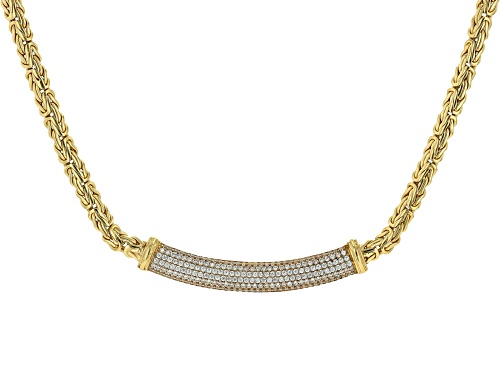 Pre-Owned Artisan Collection of Turkey™ Pave Bella Luce® 18K Gold Over Silver 5mm Byzantine 18" Neck - Size 18