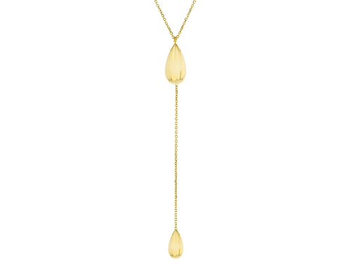 Pre-Owned Splendido Italian Jewelry™ 10k Yellow Gold Teardrop Y-Necklace - Size 18