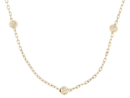 Pre-Owned 10k Yellow Gold Diamond Cut Bead Station Necklace - Size 20