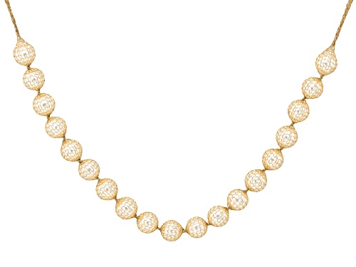 Pre-Owned Splendido Italian Jewelry™ 10k Gold 6mm Pearl Simulant Bubble Crochet D'Tuscano Necklace - Size 20