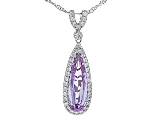Pre-Owned Charles Winston For Bella Luce® Lavender & White Diamond Simulants Rhodium Over Silver Pen