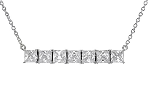 Pre-Owned 5.06ctw White Zircon Rhodium Over Sterling Silver Necklace - Size 18