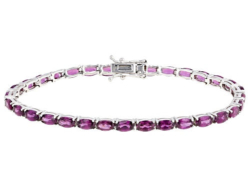 Pre-Owned 8.75ctw Rhodolite Rhodium Over Sterling Silver Tennis Bracelet - Size 7.25