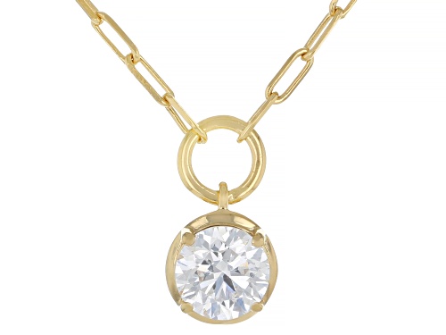 Pre-Owned Prazana®Lab-Grown Diamonds 1.15ct Round Diamond 14K Gold Over Sterling Silver Necklace, G- - Size 18