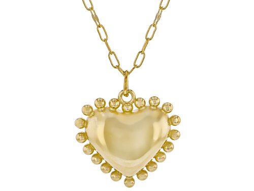 Pre-Owned Stefano Oro® 14k Yellow Gold Etruscan Heart Collection 18" Necklace - Size 18