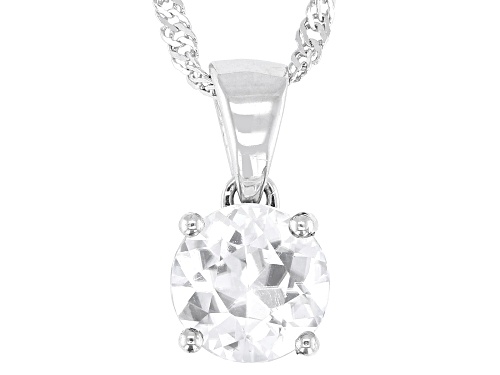 Pre-Owned 2.05ctw Zircon Rhodium Over Sterling Silver Solitaire Pendant with Chain