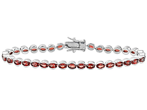 Pre-Owned 8.92ctw Oval Vermelho Garnet™ Rhodium Over Sterling Silver Tennis Bracelet - Size 8