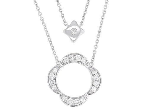 Pre-Owned Prazana® Lab-Grown Diamonds 0.75ctw Diamond Rhodium Over Sterling Silver Layered Necklace, - Size 18