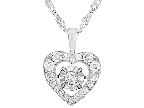 Pre-Owned Prazana® Lab-Grown Diamonds 0.40ctw White Dancing Diamond Rhodium Over Silver Pendant, H S