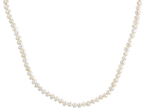 Pre-Owned 4mm Candlelight Cultured Freshwater Pearl Rhodium Over Sterling Silver 16 Inch Strand Neck - Size 16