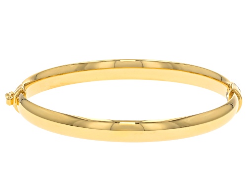 Pre-Owned 18k Yellow Gold Over Sterling Silver 7mm Tube Bracelet - Size 7