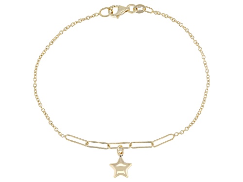 Pre-Owned 10k Yellow Gold Puff Star Charm Bracelet