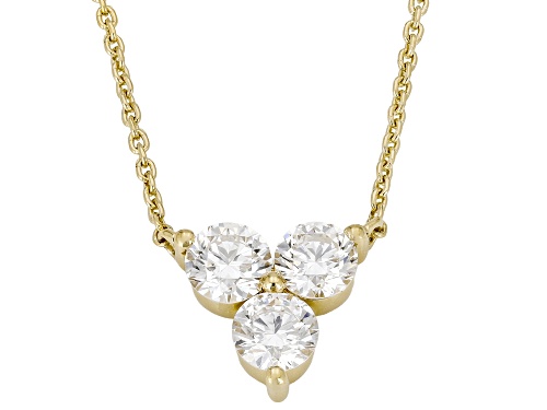 Pre-Owned Prazana® Lab-Grown Diamonds 0.80ctw Round White Diamond 14K Yellow Gold Over Silver Neckla - Size 18