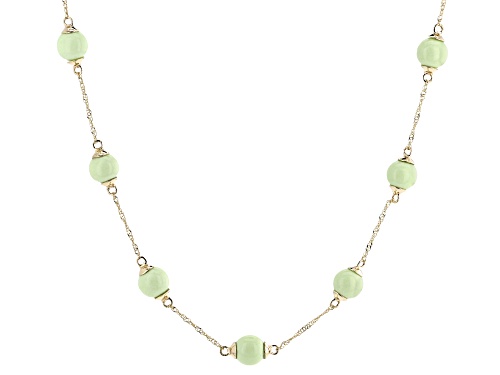 Pre-Owned 6mm Gaspeite 10k Yellow Gold Necklace