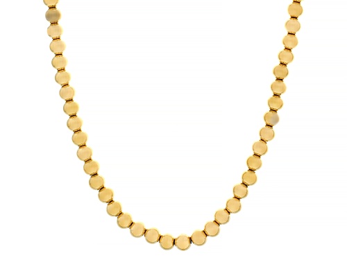 Pre-Owned Sophisticated Steel® 18K Yellow Gold Over Stainless Steel 6mm Bead Necklace - Size 18