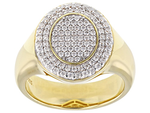 Pre-Owned MOISSANITE FIRE® 0.40CTW DEW ROUND BRILLIANT 14K YELLOW GOLD OVER SILVER RING - Size 6
