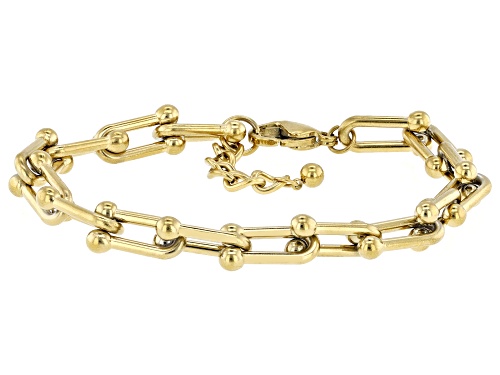Pre-Owned Sophisticated Steel® 18K Yellow Gold Over Stainless Steel 6.5mm Stirrup Link Bracelet - Size 7