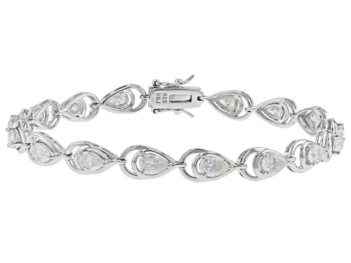 Pre-Owned MOISSANITE FIRE® 6.02CTW DEW PEAR SHAPE  PLATINEVE® TENNIS BRACELET - Size 7.25